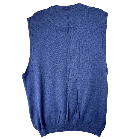 Vtg Cutter & Buck Sweater Vest Men XXL Navy V-Neck Sleeveless Cotton USA Made - Picture 2 of 9